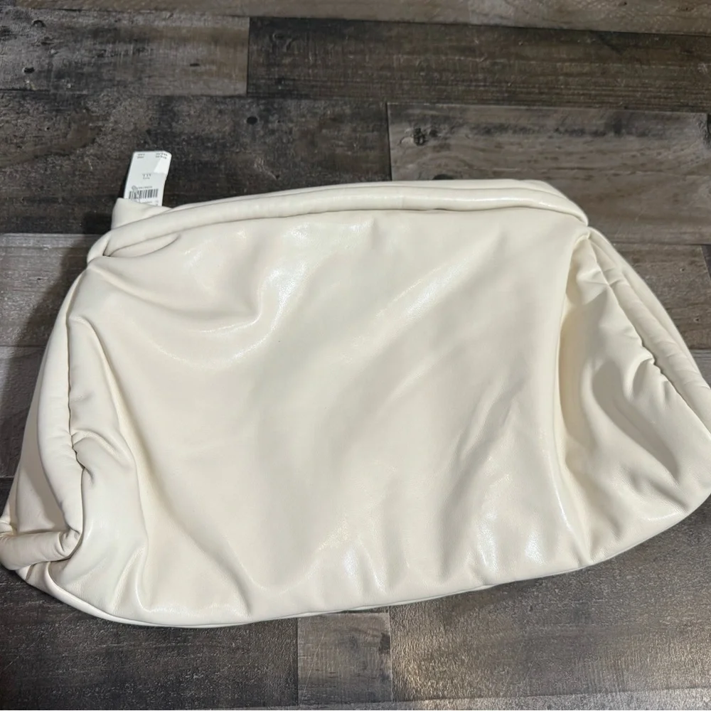 NWT Anthropologie Oversized Crème Clutch